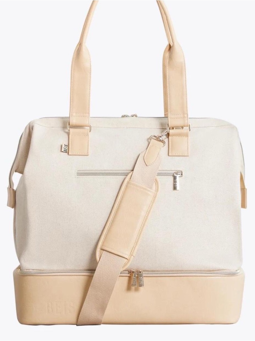 BEIS Biege Voyage Mini Weekender Bag Travel Carry On Luggage Laptop Canvas NWT